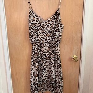 Socialite Animal Print V-Neck Midi Dress